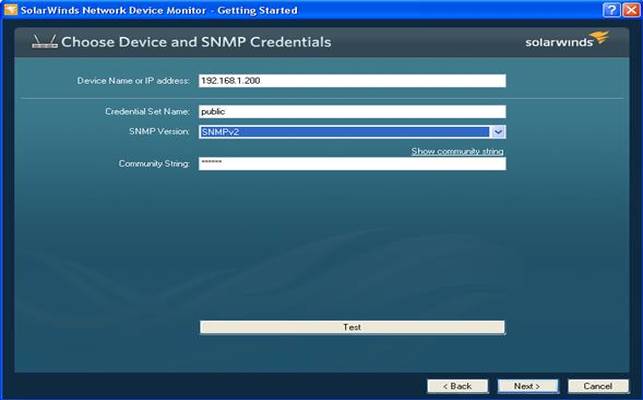 solarwinds network performance monitor snmp version